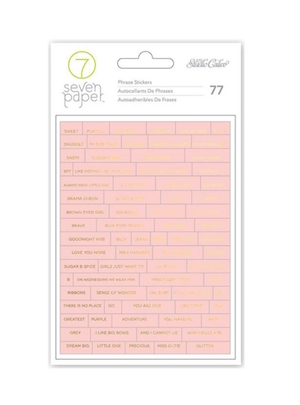 Studio Calico - SEVEN PAPER - Stickers roses phrases dorés