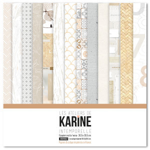 Les Ateliers de Karine INTEMPORELLE  Lot de 6 papiers + 1 calque imprimé