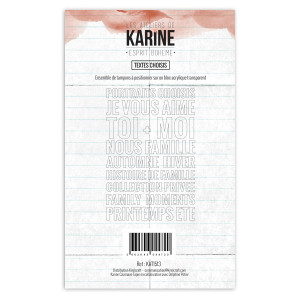 Les Ateliers de Karine TAMPONS CLEARS Textes choisis